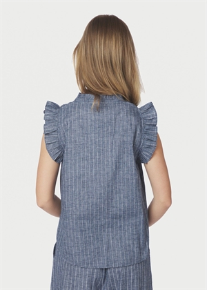 Siona Emb stripe top Blue Neo Noir 